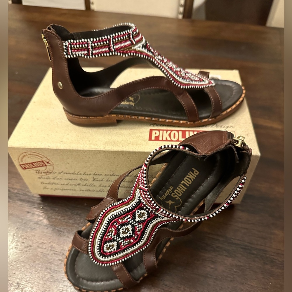 Pikolino Beaded Zip Up Sandals